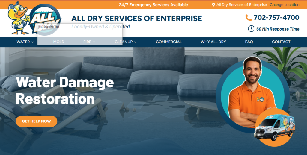 Water damage SEO Services in Las Vegas